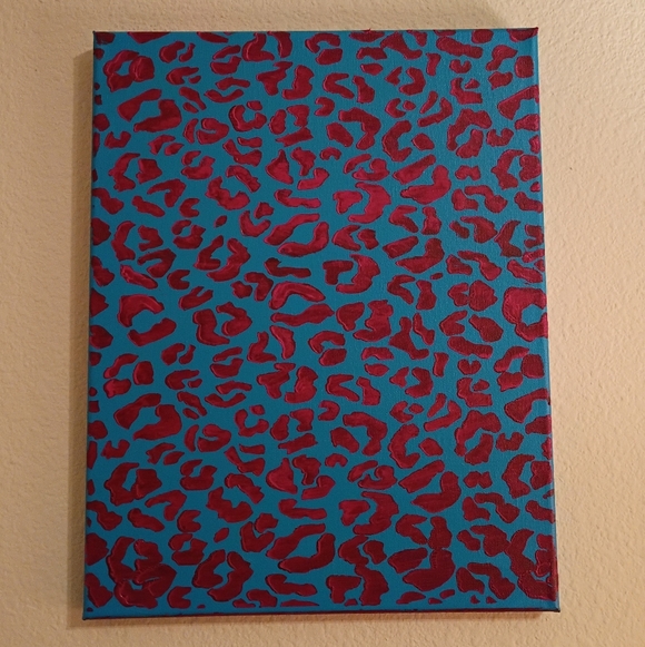 Handmade Other - Handpainted Art Leopard Print Animal Print Painting On Canvas